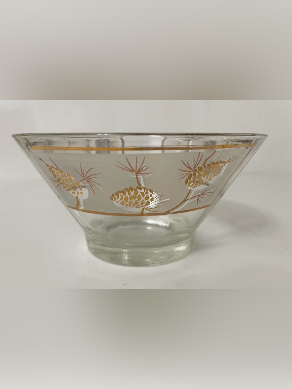 Libbey Frosted Gold Acorn Branch Replacement Chip Dip Bowl